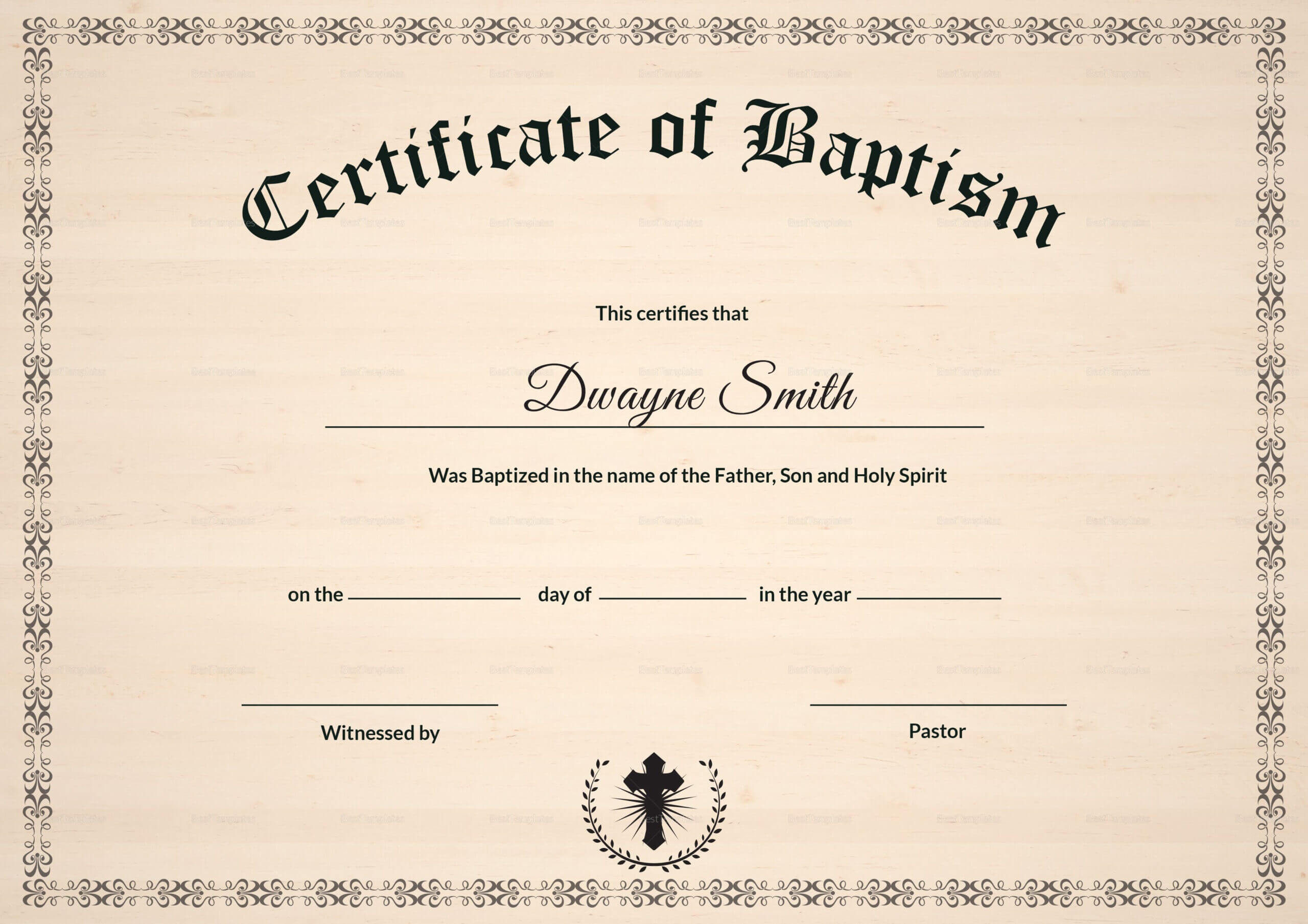 001 Certificate Of Baptism Template Unique Ideas Catholic With Regard To Christian Baptism Certificate Template