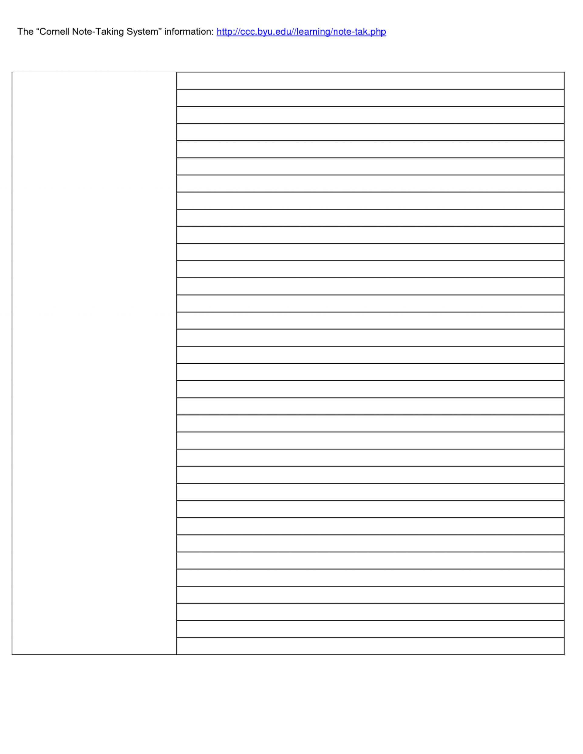 001 Cornell Note Taking Template Word Research Paper Regarding Best Note Taking Template