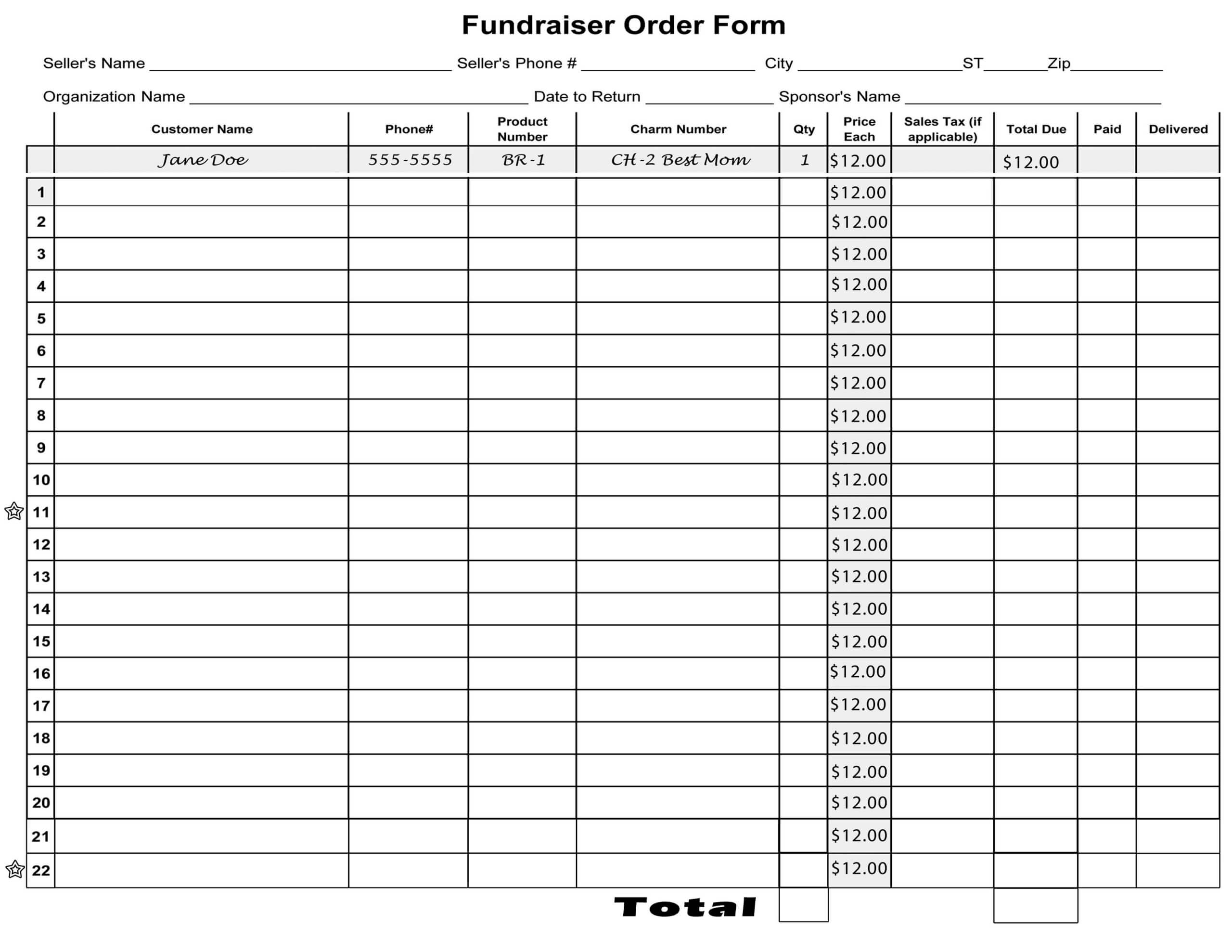 001 Template Ideas Fundraiser Form Fearsome Free Order Pertaining To Blank Sponsor Form Template Free