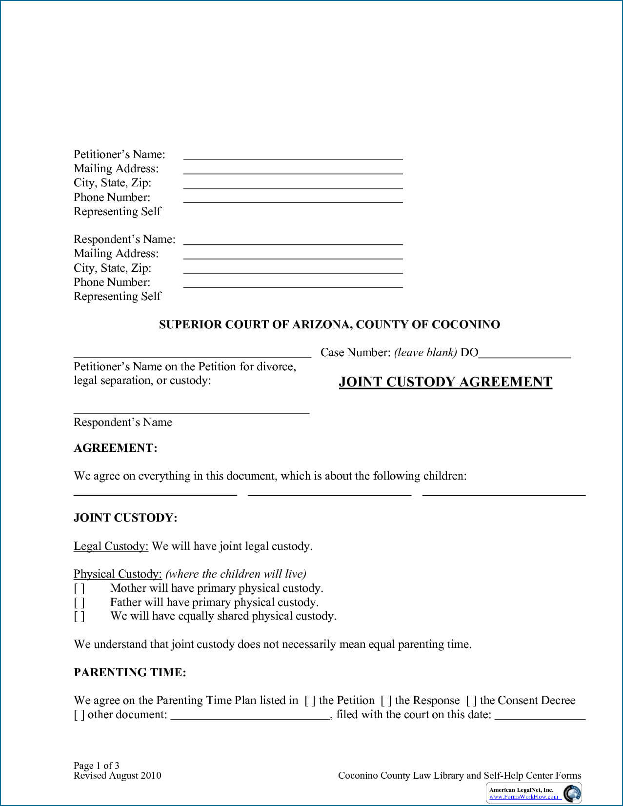 002 Child Custody Agreement Form Ontario Template Doliquid Intended For Child Custody Agreement Template