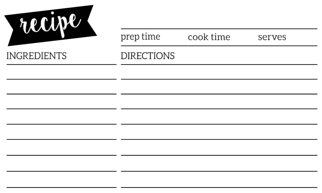 002 Recipe Card 3X5 Template Ideas Printable Stunning Within 4X6 Photo Card Template Free