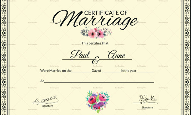 002 Template Ideas Certificate Of Marriage Beautiful throughout Certificate Of Marriage Template