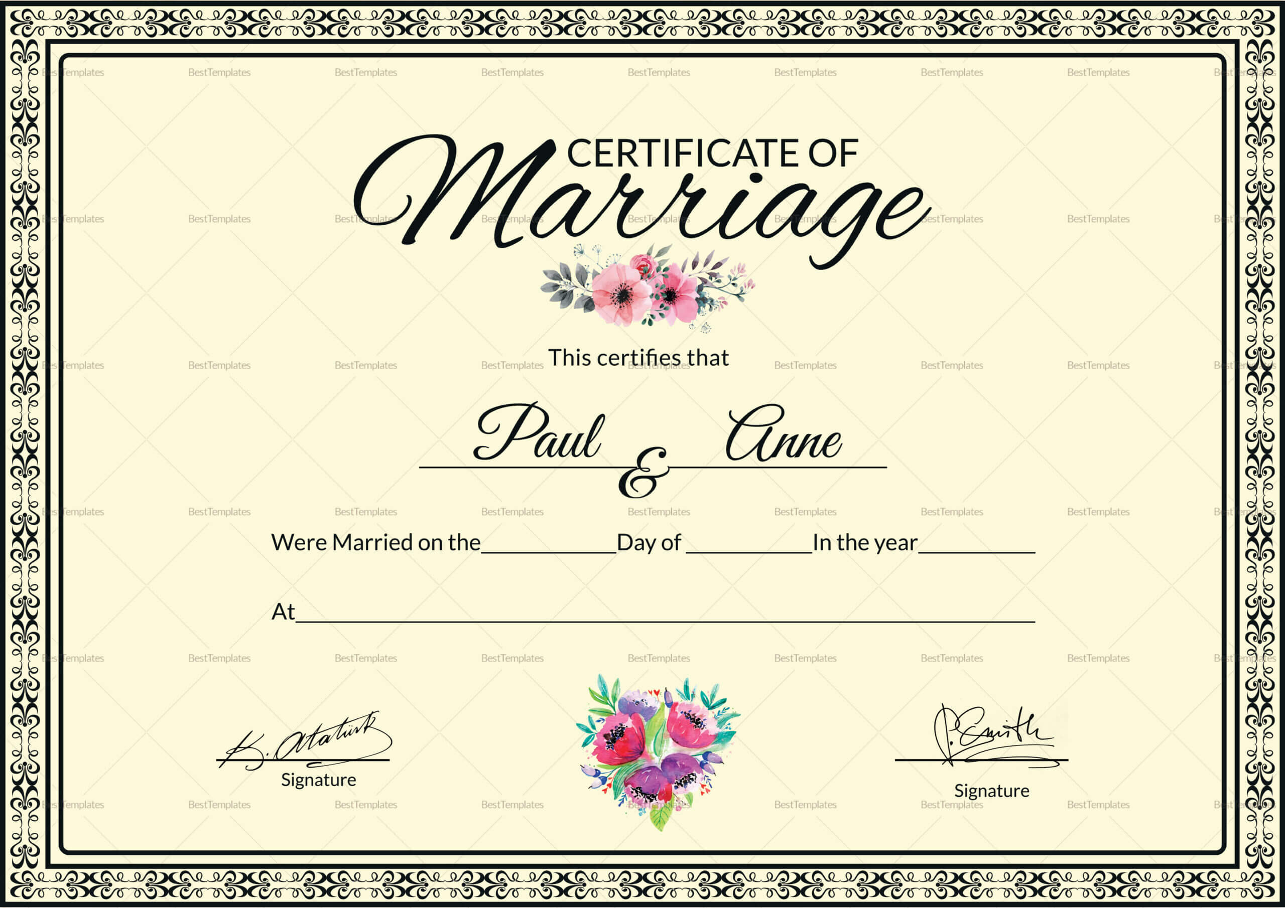 002 Template Ideas Certificate Of Marriage Beautiful Throughout Certificate Of Marriage Template