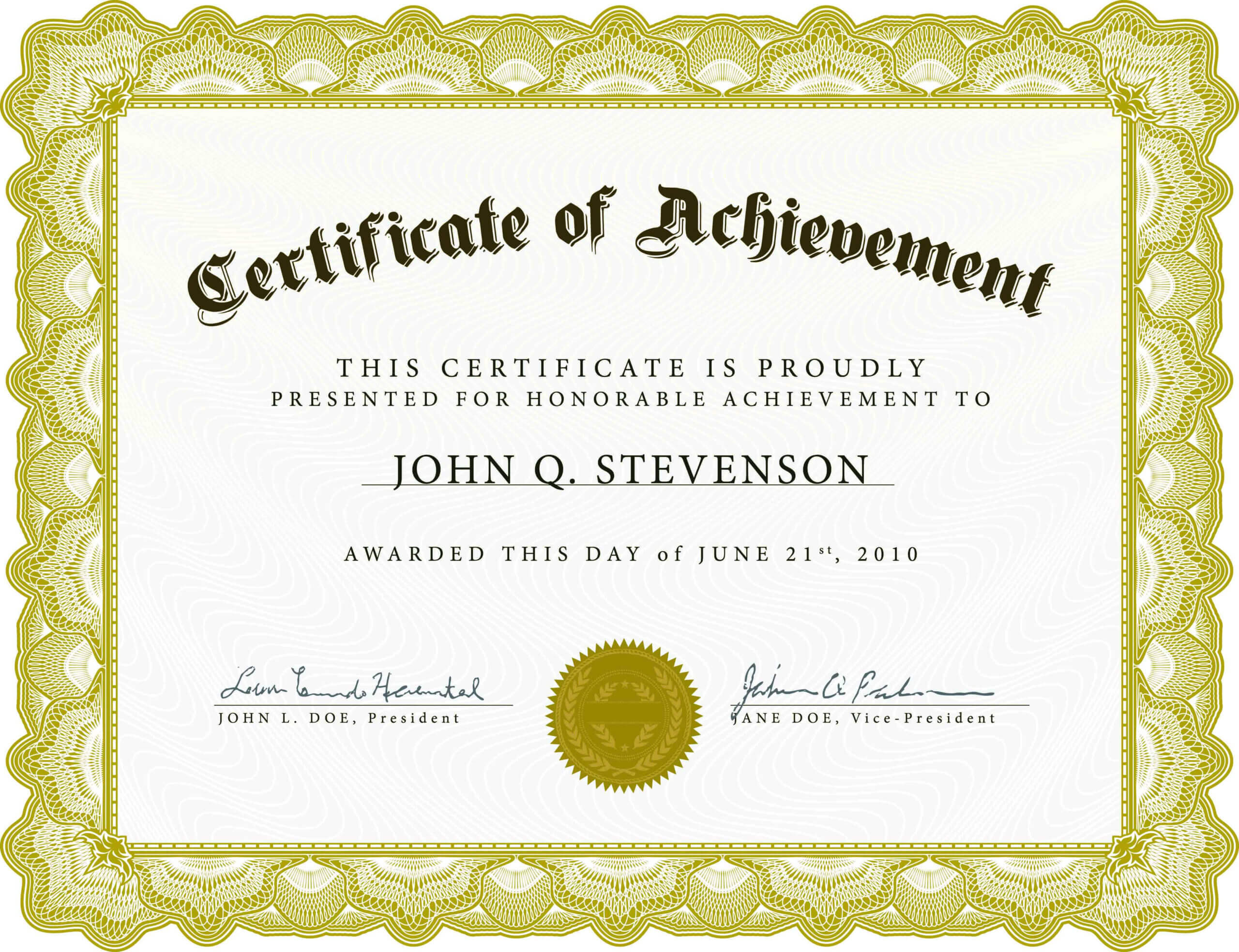 003 Army Certificate Of Achievement Template Microsoft Word Intended For Certificate Of Achievement Army Template