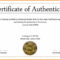 003 Certificate Of Authenticity Autograph Template Freel For Certificate Of Authenticity Template
