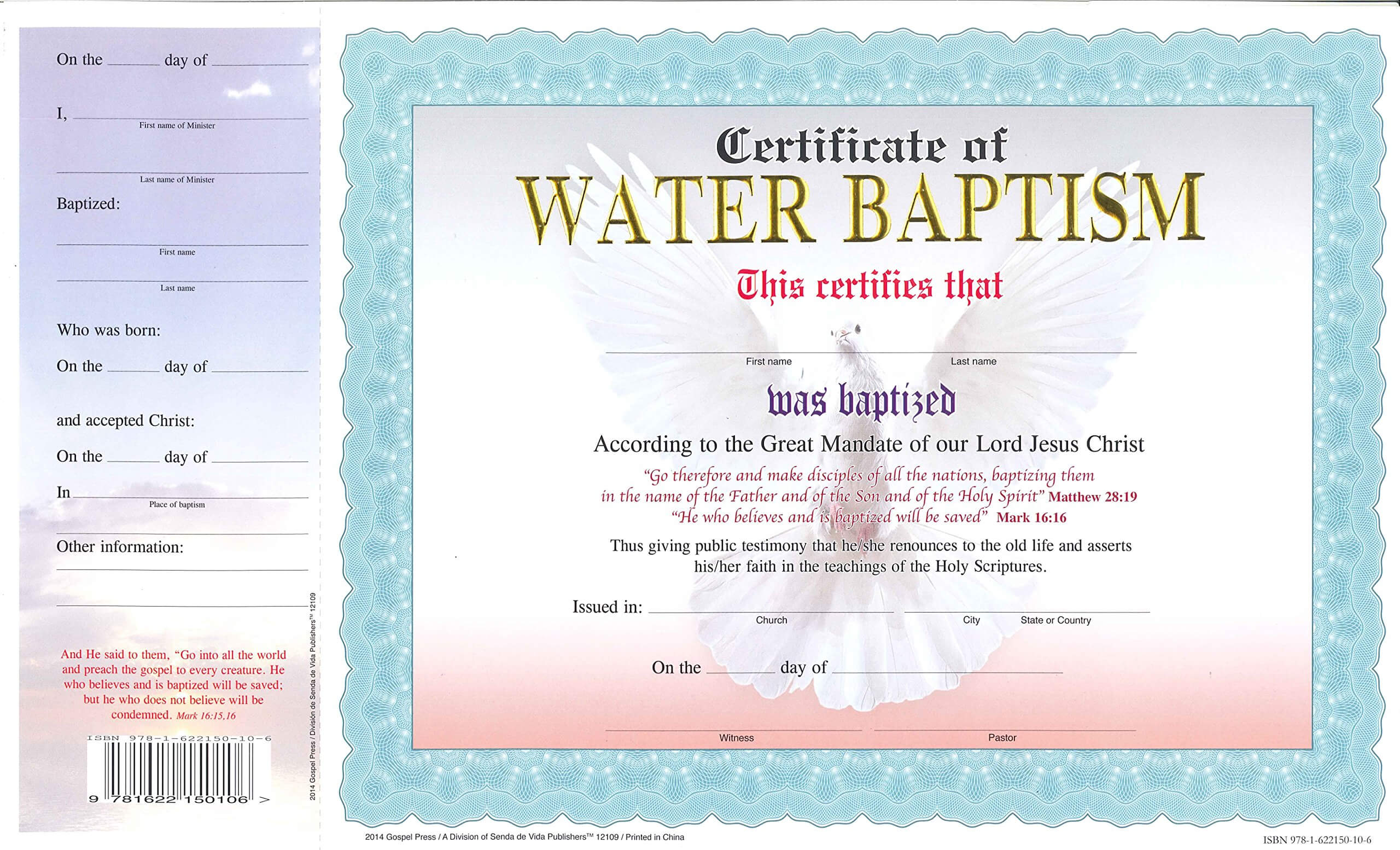 003 Certificate Of Baptism Template Ideas Unique Word Church With Regard To Christian Certificate Template
