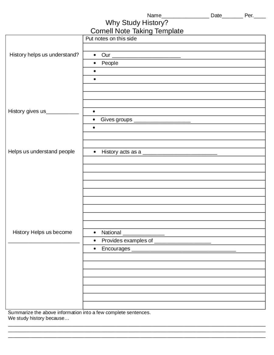 003 Note Taking Template Pdf Cornell Notes Incredible Ideas Throughout Avid Cornell Notes Template Pdf