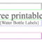 003 Water Bottle Labels Template Free Unbelievable Ideas Throughout Birthday Labels Template Free