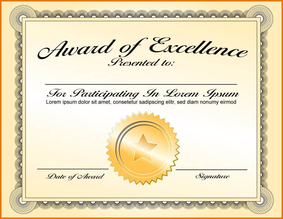 005 Appealing Certificate Award Template Free Designs Of Inside Certificate Of Accomplishment Template Free