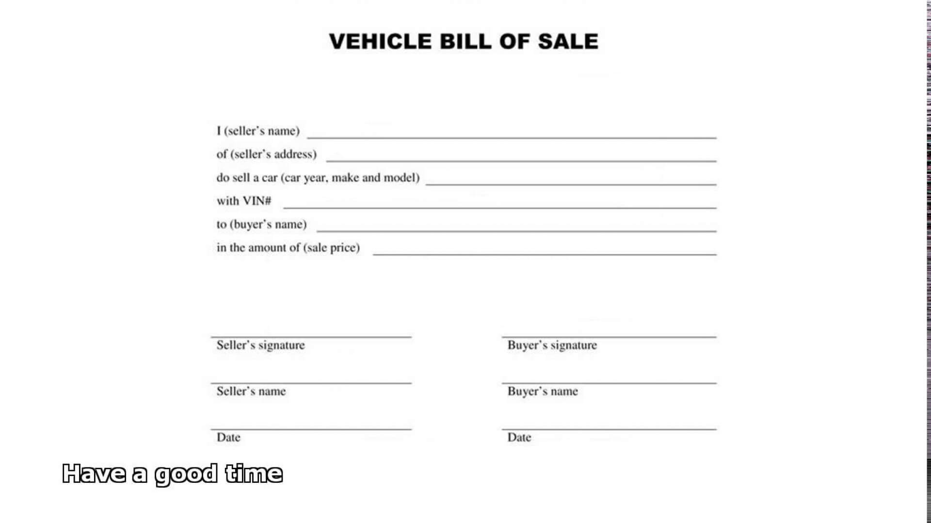 005 Arkansas Automobile Bill Of Sale Auto Template Within Bill Of Sale Template Ri