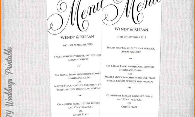 005 Dinner Party Menu Template 8 Best Images Of Printable 0 pertaining to Blank Dinner Menu Template