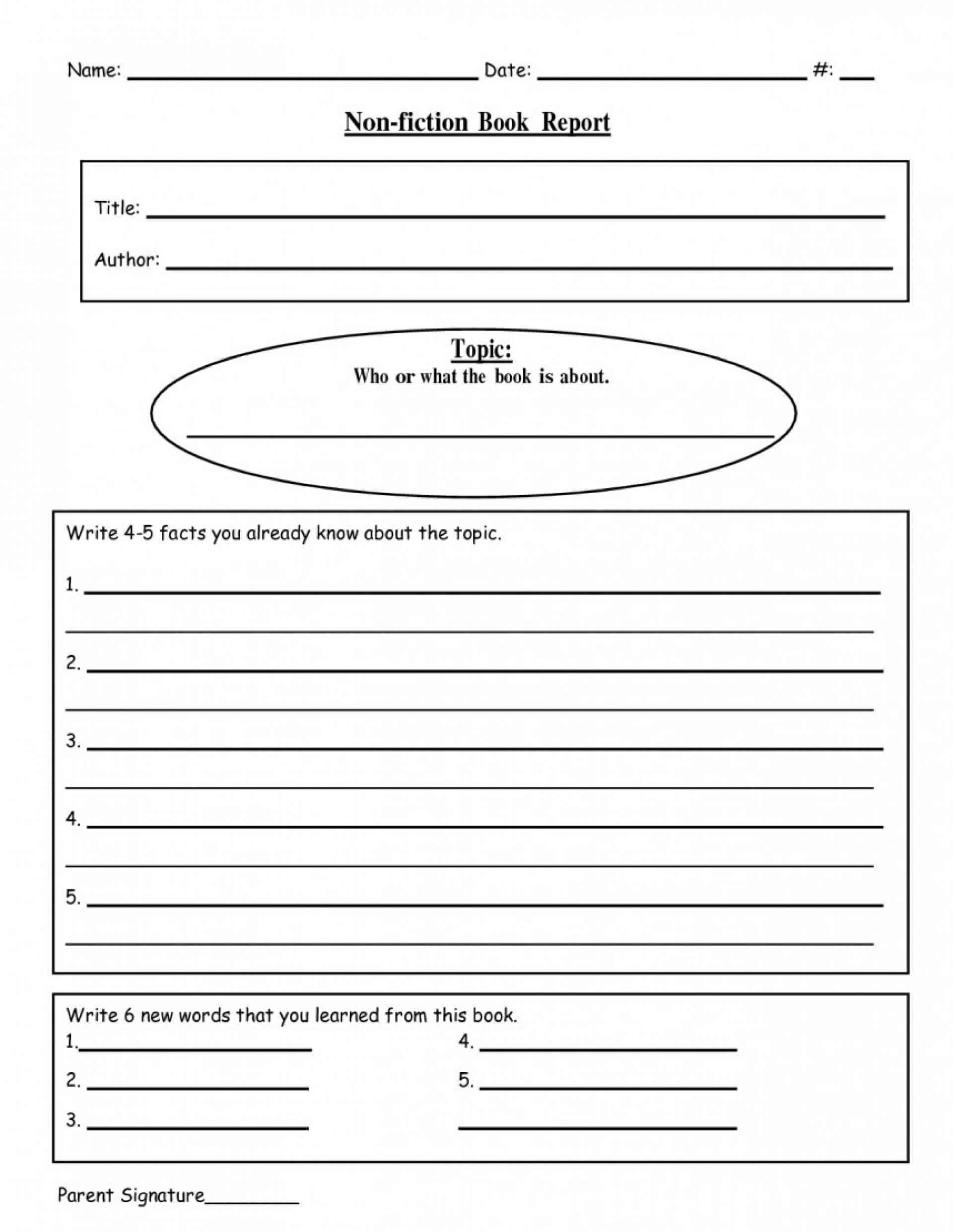 005 Writing Biography Template 4Th Grade Ideas Book Report Pertaining To Book Report Template 4Th Grade