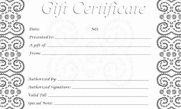 006 Template Ideas Blank Gift Certificate Online Printable in Black And White Gift Certificate Template Free
