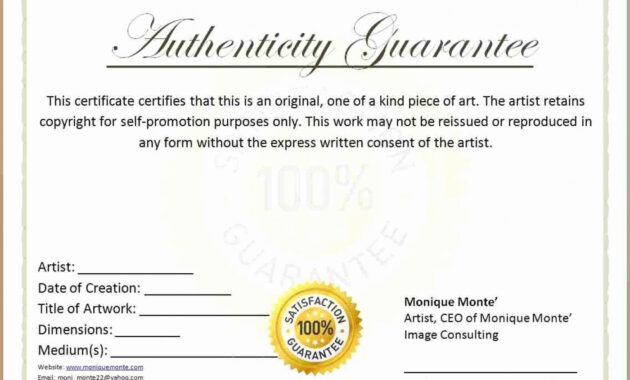 007 Certificate Of Authenticity Template Free Aplg with Certificate Of Authenticity Template