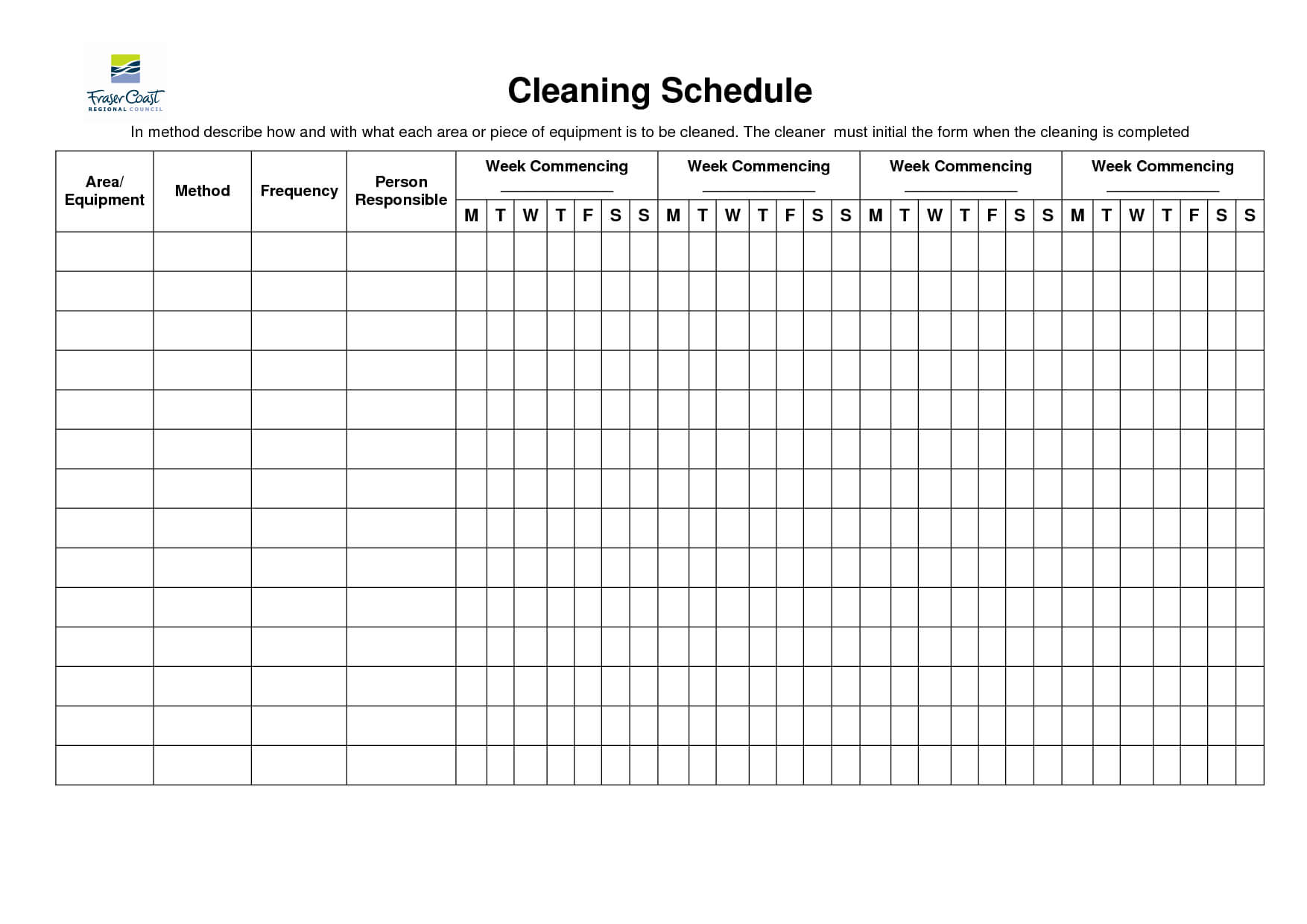 007 Template Ideas Cleaning Schedule For Office 3157903 Free In Blank Cleaning Schedule Template
