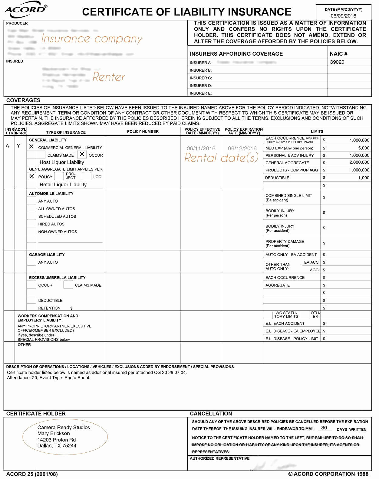 009 20Acord Form Fresh Certificate Liability Insurance Inside Certificate Of Liability Insurance Template