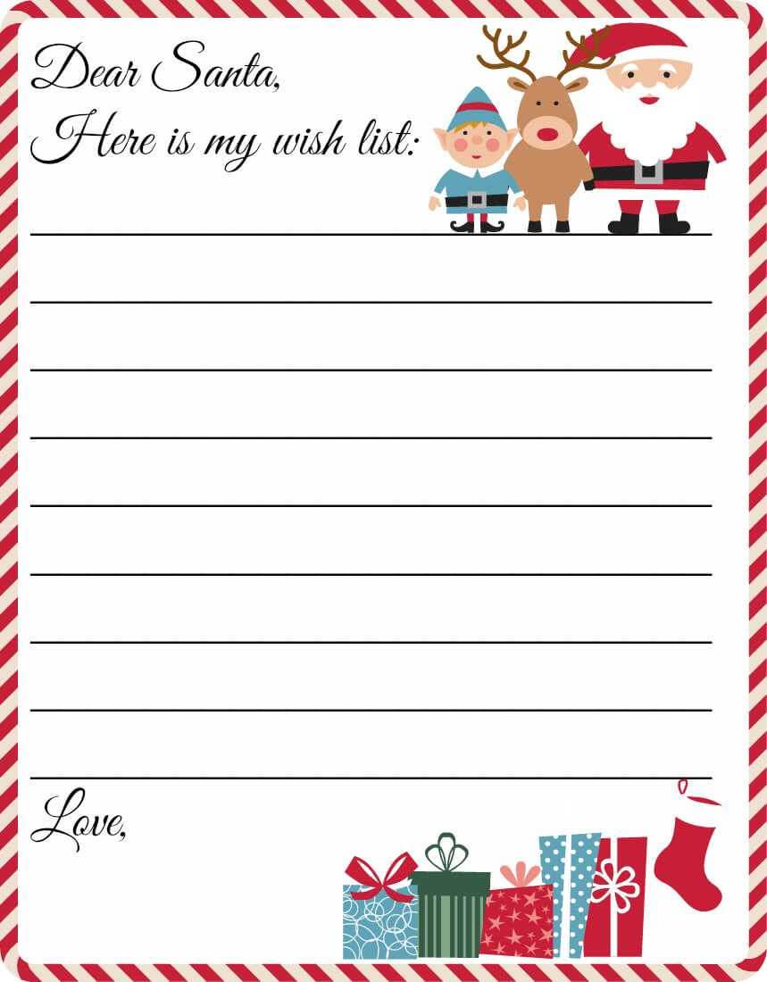 009 Dear Santa Blank Letter From Template Pdf Stunning Ideas Within Blank Letter From Santa Template