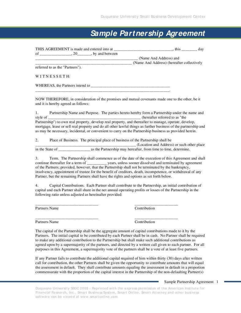 009 Template Ideas Business Partnership Contract Sample In Business Contract Template For Partnership