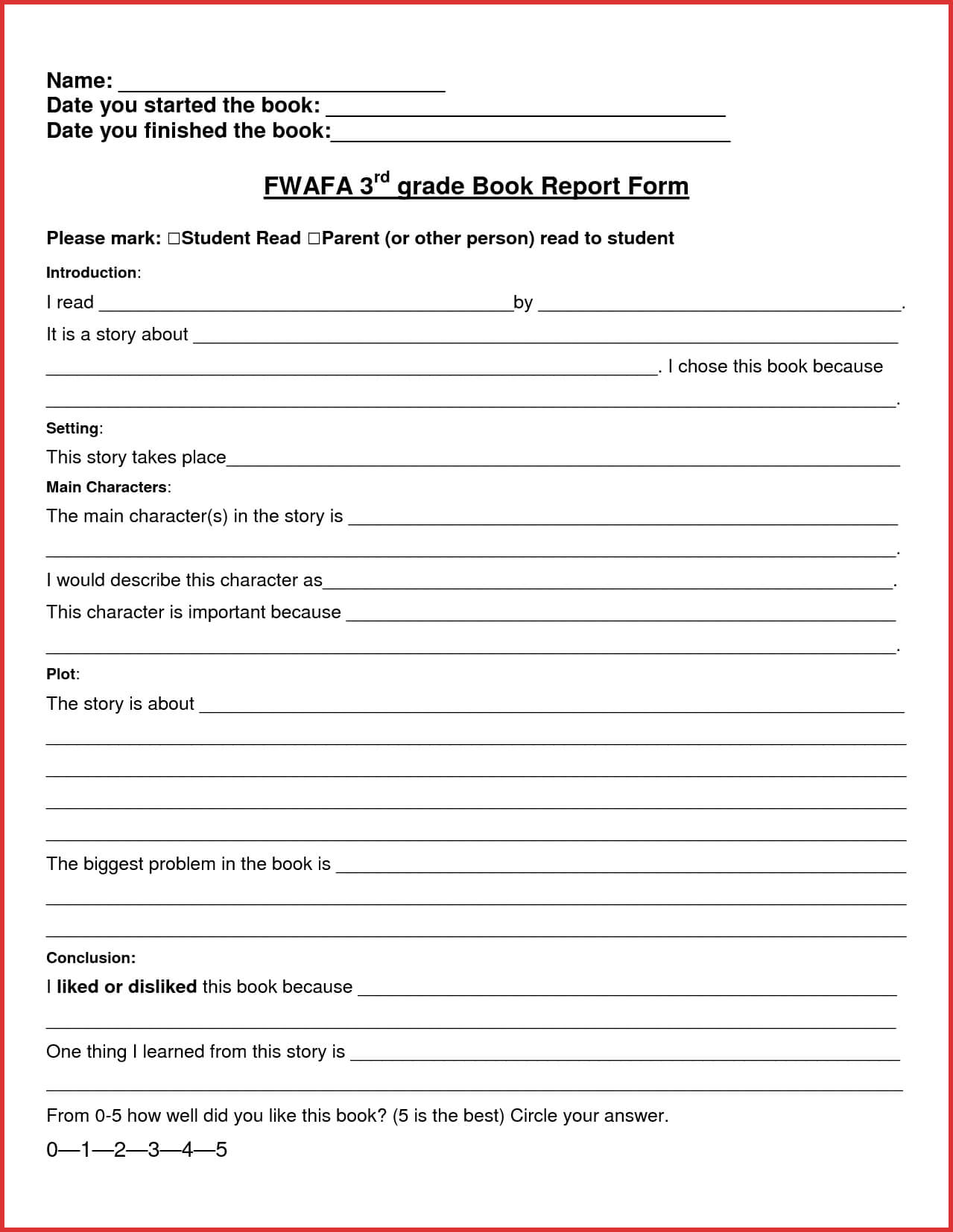 010 6Th Grade Book Report Template Ideas 3Rd Pdf Best Of Throughout Book Report Template 3Rd Grade