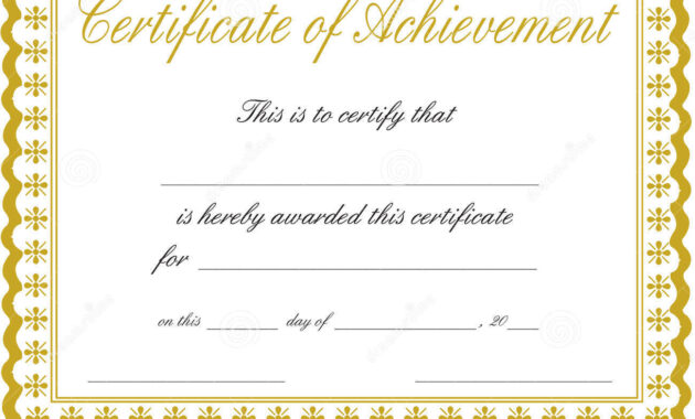 011 Free Printable Certificate Of Achievement Template Blank with regard to Blank Certificate Of Achievement Template