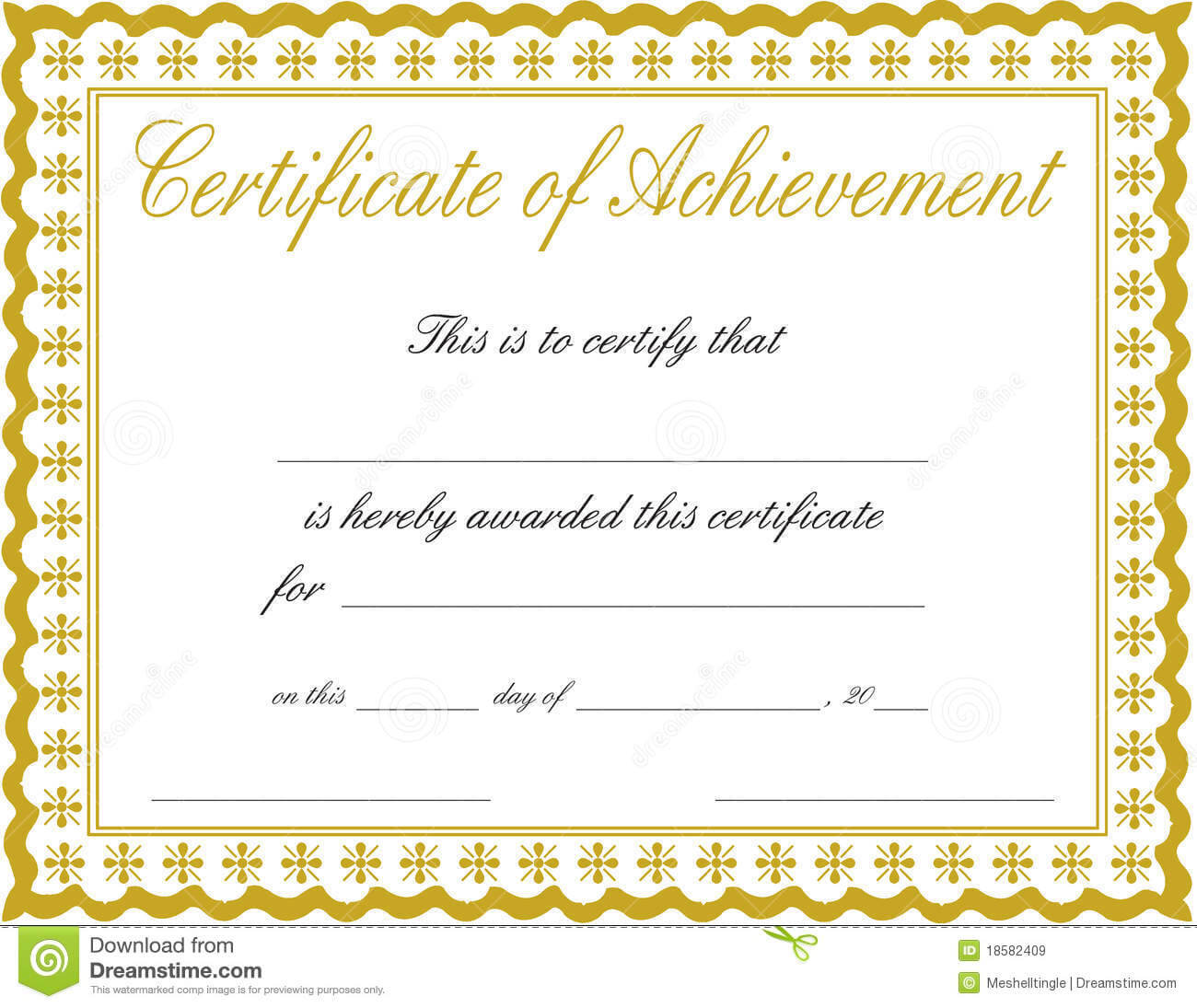 011 Free Printable Certificate Of Achievement Template Blank With Regard To Blank Certificate Of Achievement Template