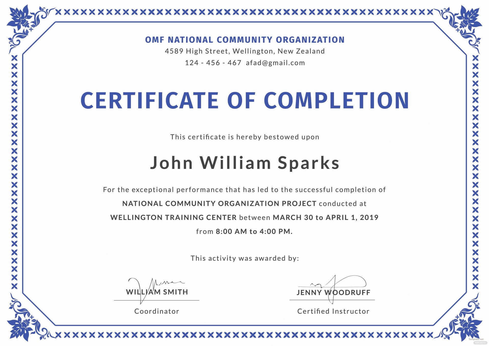 012 Free Course Completion Certificate Template Training Within Certificate Template For Project Completion