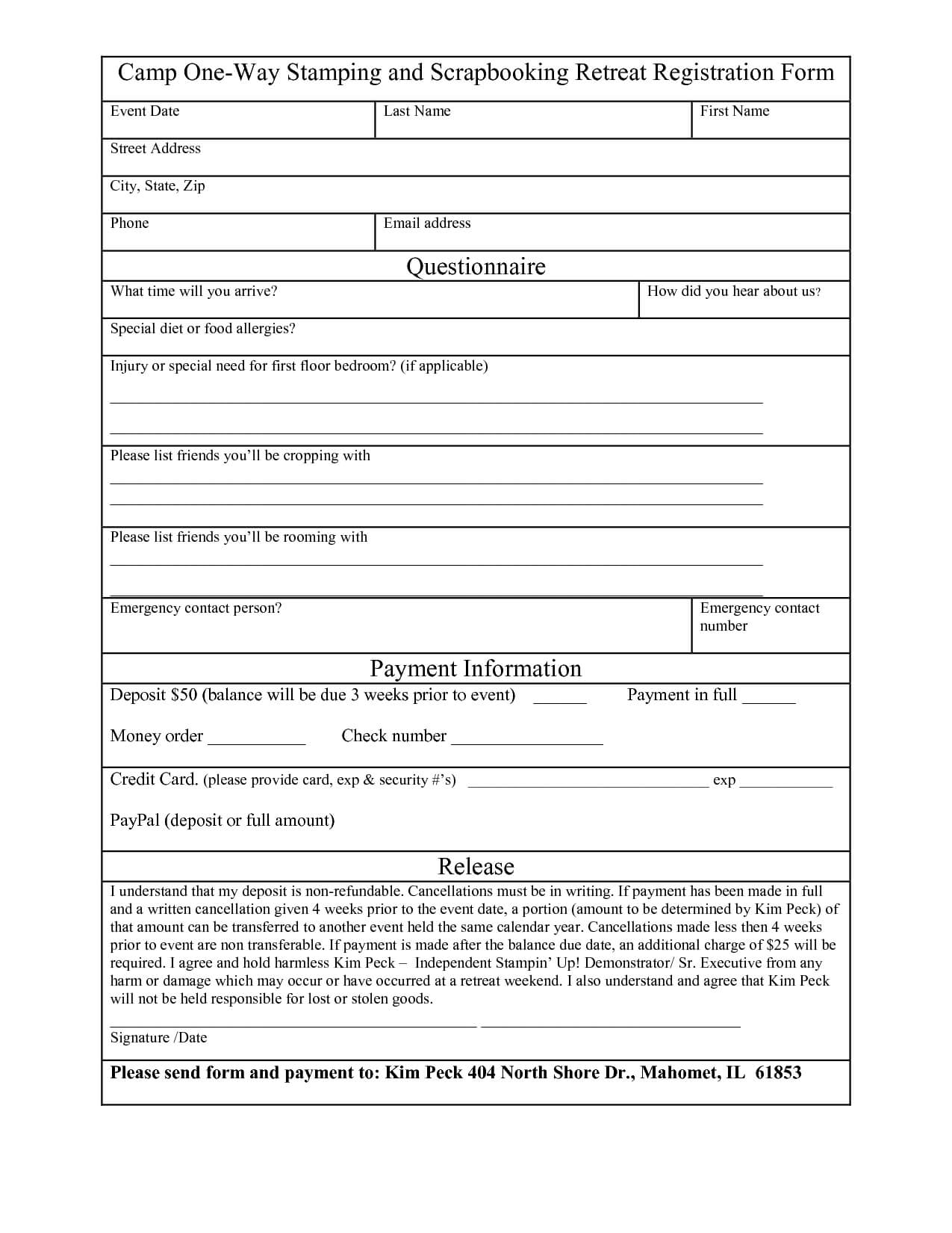 012 Large Template Ideas Free Printable Camp Registration With Camp Registration Form Template Word