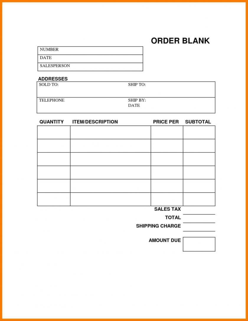 014 Blank Order Forms Templates Free Tamplate Pur Affidavit With Regard To Blank Legal Document Template