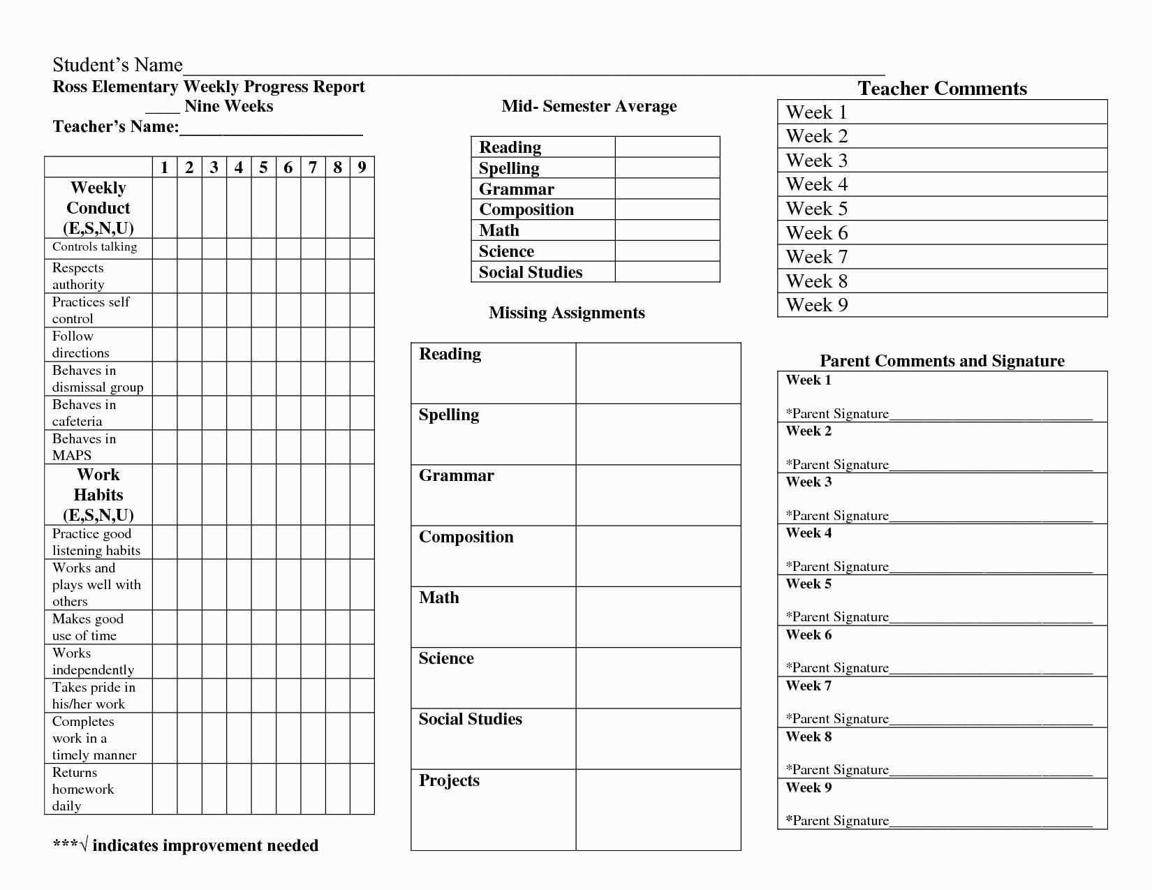 014 Free Printable Homeschool Report Card Template Best With Regard To Blank Report Card Template