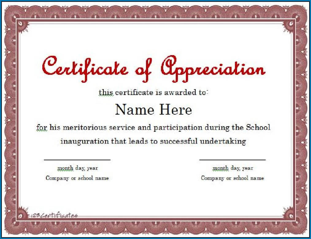 016 Certificate Of Appreciation Templates Free Powerpoint Inside Certificate Of Participation Template Ppt