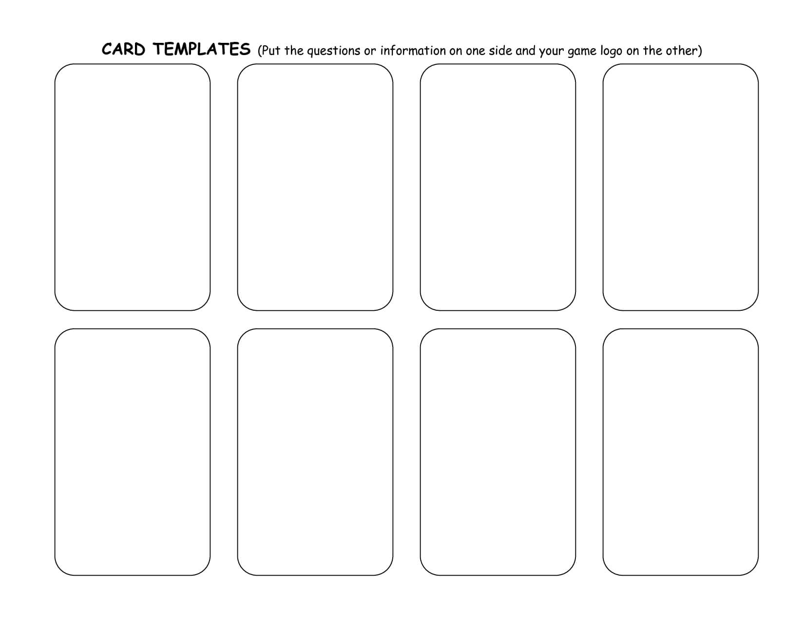 017 Template Ideas Free Printable Game Card Trading With Card Game Template Maker