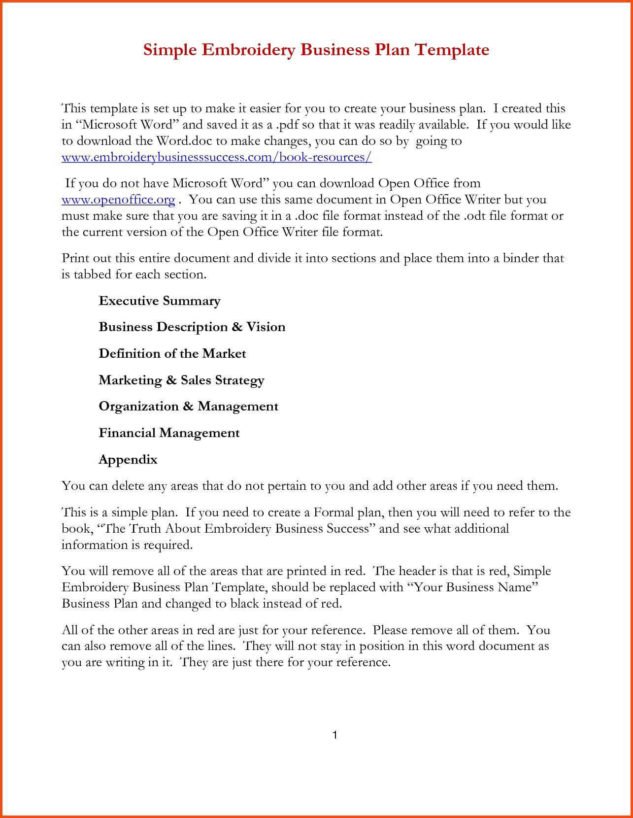 018 Free Business Plan Sample Word Doc Template Ideas Simple Throughout Business Sale Proposal Template