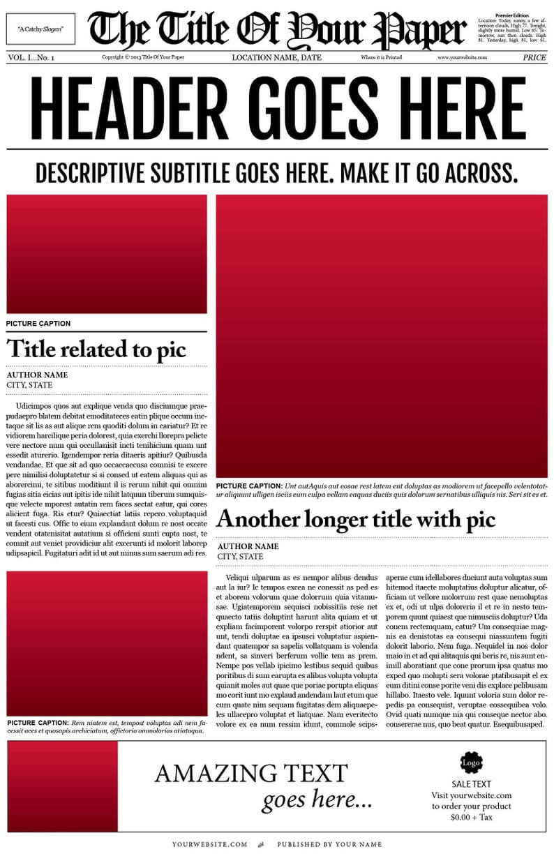 018 Free Newspaper Template For Word Ideas Microsoft Il For Blank Newspaper Template For Word