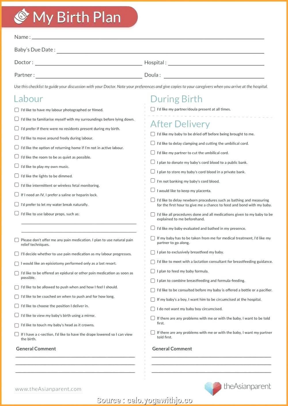 018 Professional Printable Birth Plan Template Astounding With C Section Birth Plan Template