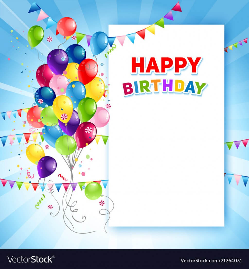 019 Template Ideas Festive Happy Birthday Card Vector Free Throughout Birthday Card Publisher Template