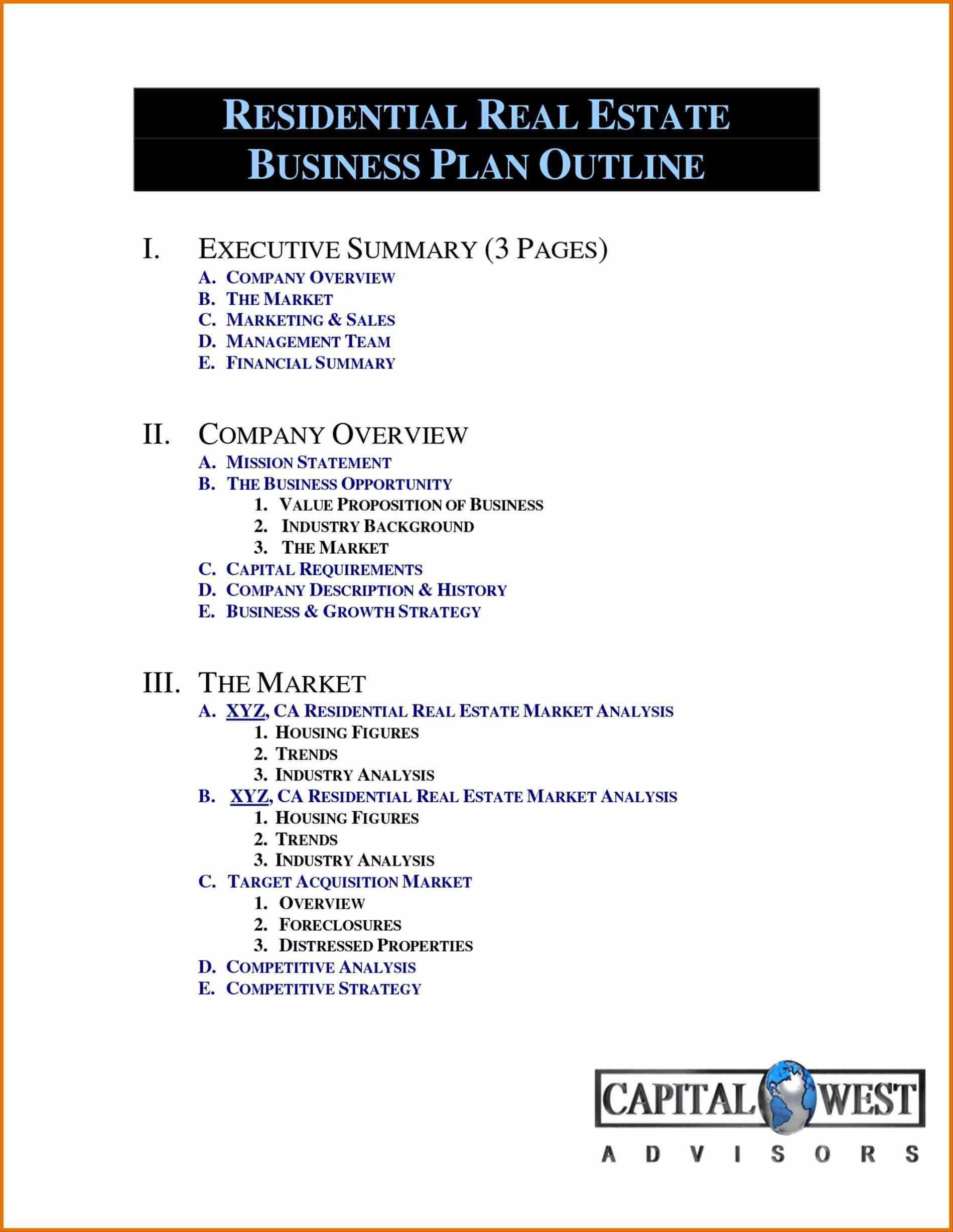 021 Real Estate Business Plan Template Ideas Letter Throughout Business Plan Template For Real Estate Agents