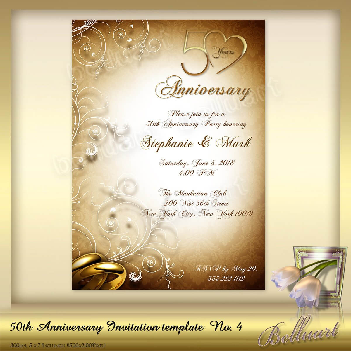 021 Template Ideas 50Th Wedding Anniversary Invitations Throughout Anniversary Card Template Word
