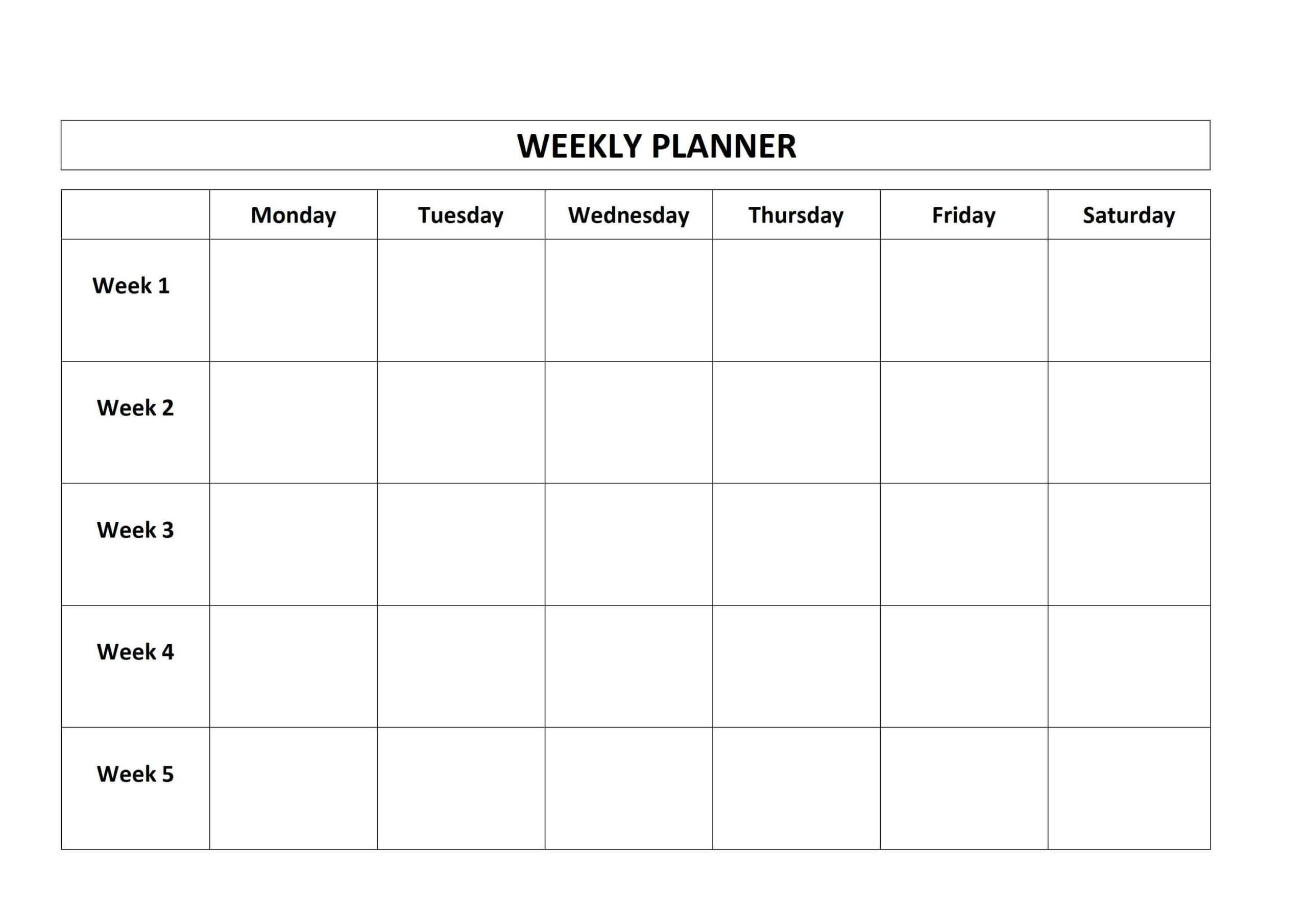 021 Two Week Calendar Template Monday To Friday Calendars With 2 Week Calendar Template