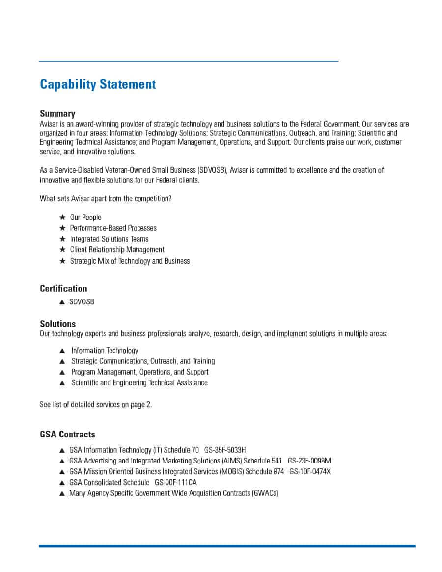 022 Free Capability Statement Template Word Ideas Wonderful In Capability Statement Template Word