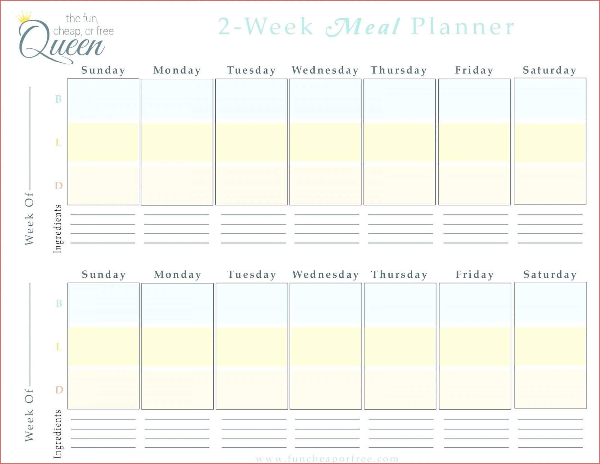 022 Two Week Calendar Template Free Printable Blank Within 2 Week Calendar Template