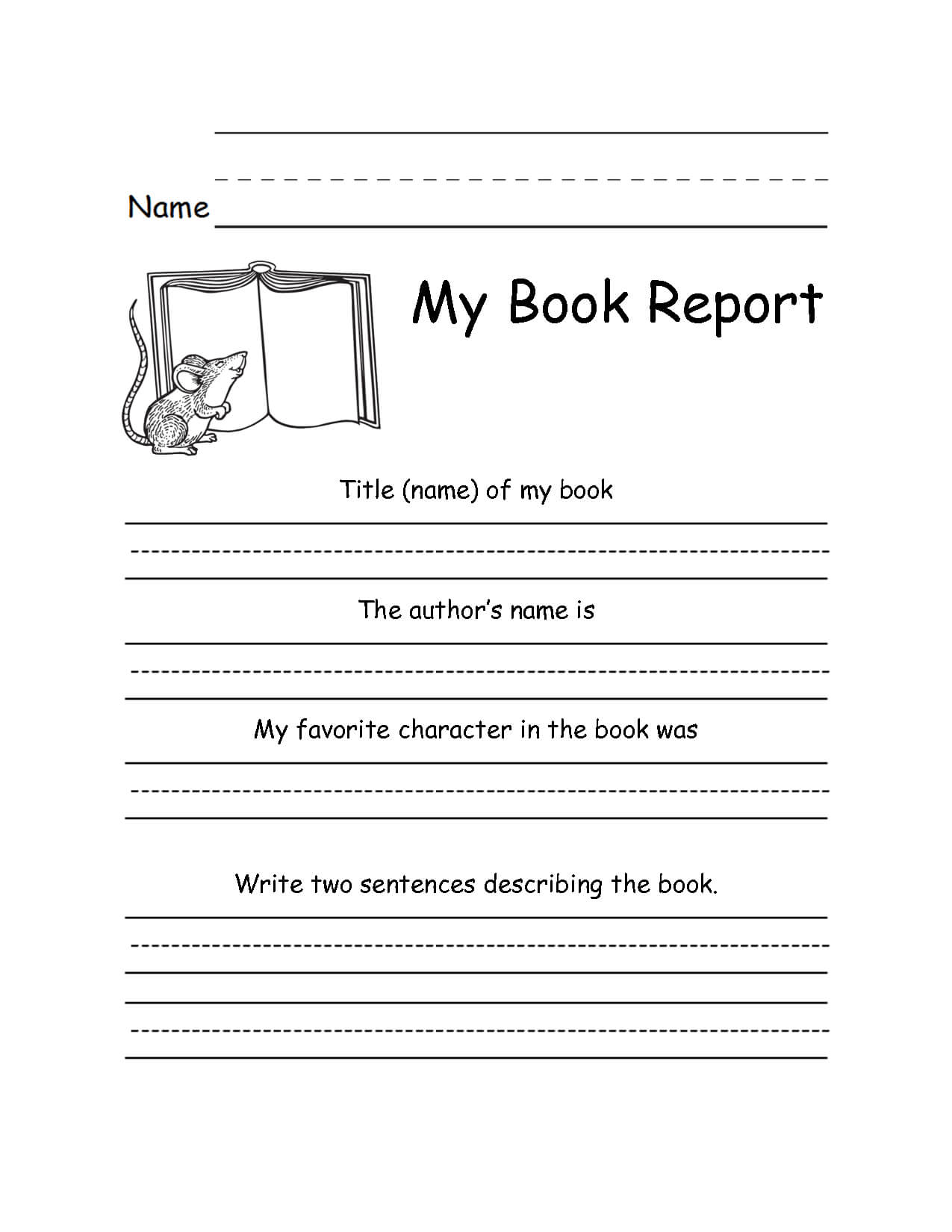 024 2Nd Grade Book Report Template 132370 Free Templates Inside Book Report Template High School