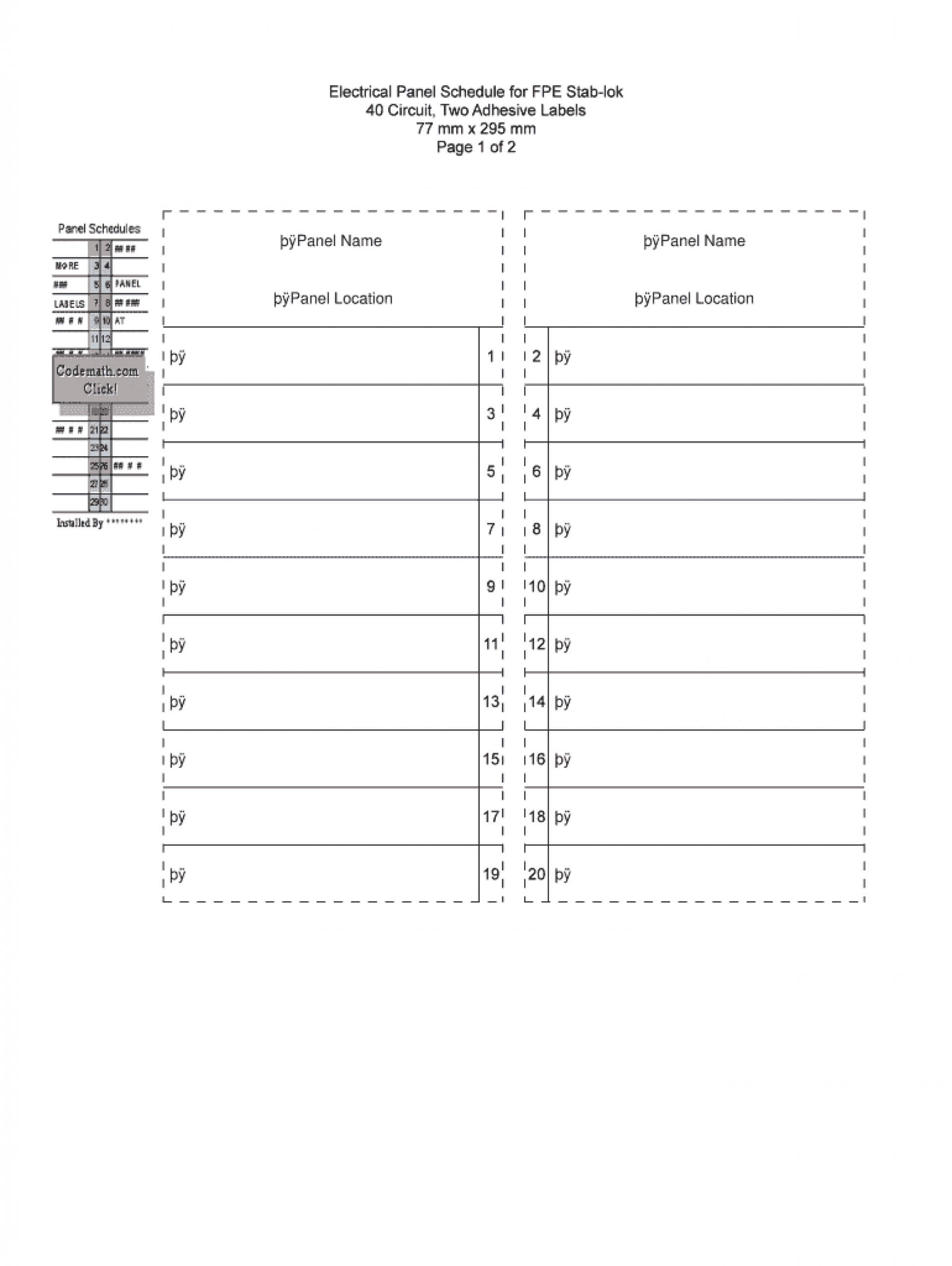 030 Breaker Box Template Excel Awesome Circuit Panel Label Intended For Breaker Box Label Template