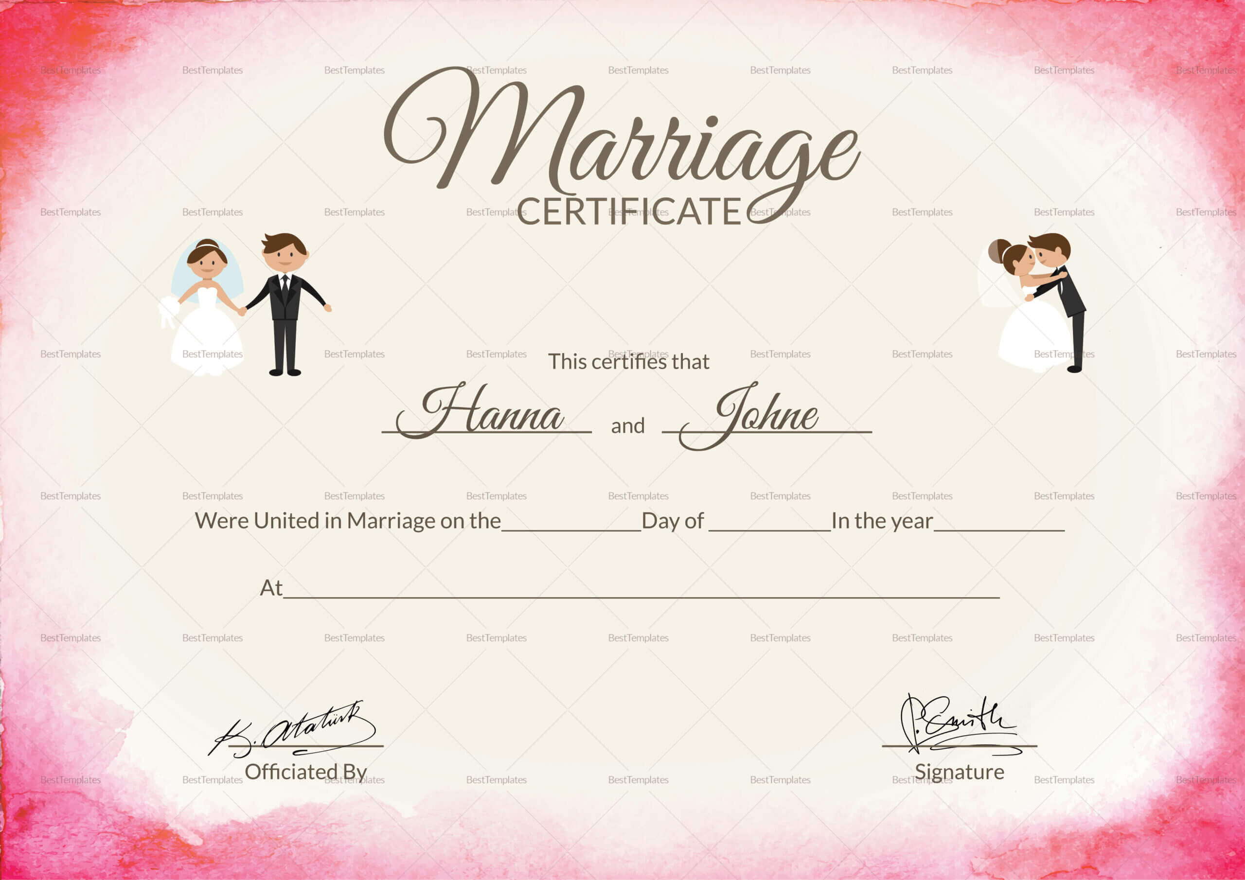 031 Certificate Of Marriage Template Certificate28129 With Certificate Of Marriage Template