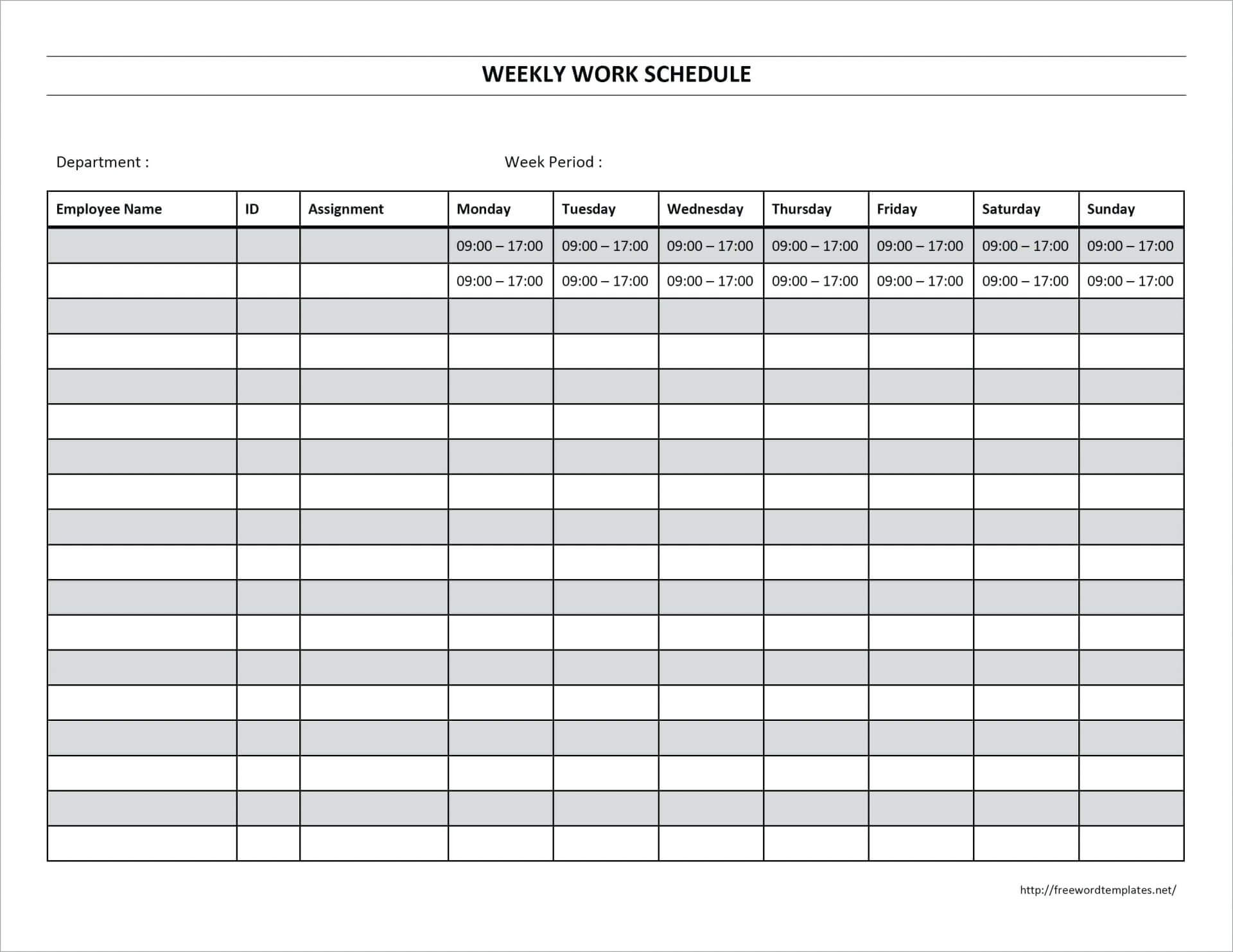033 Template Ideas Monthly Employee Workhedule Excel Also Intended For Blank Monthly Work Schedule Template