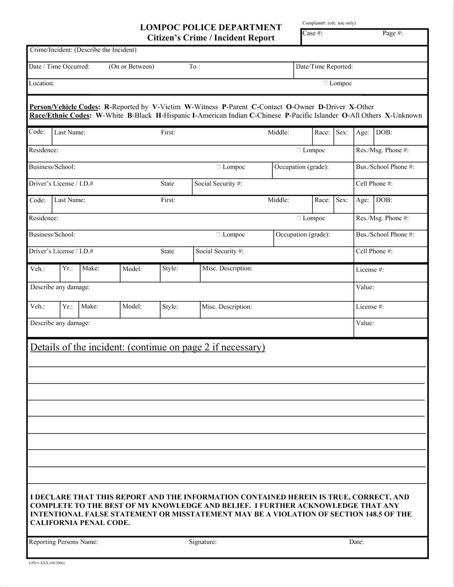 033 Traffic Accident Report Form Template Ideas Police With Regard To Case Report Form Template