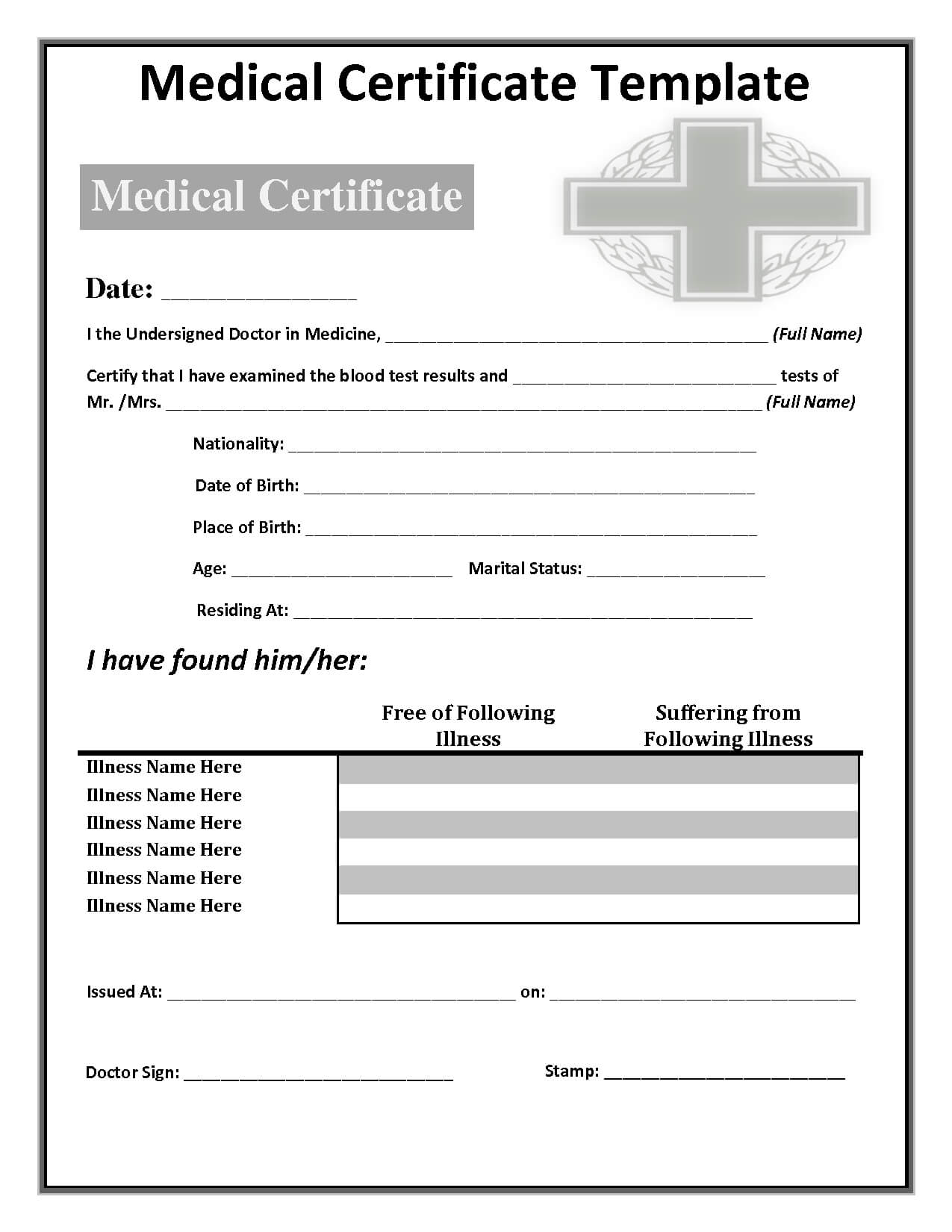 034 Free Doctors Note Template Australia Fake 142285 For Australian Doctors Certificate Template