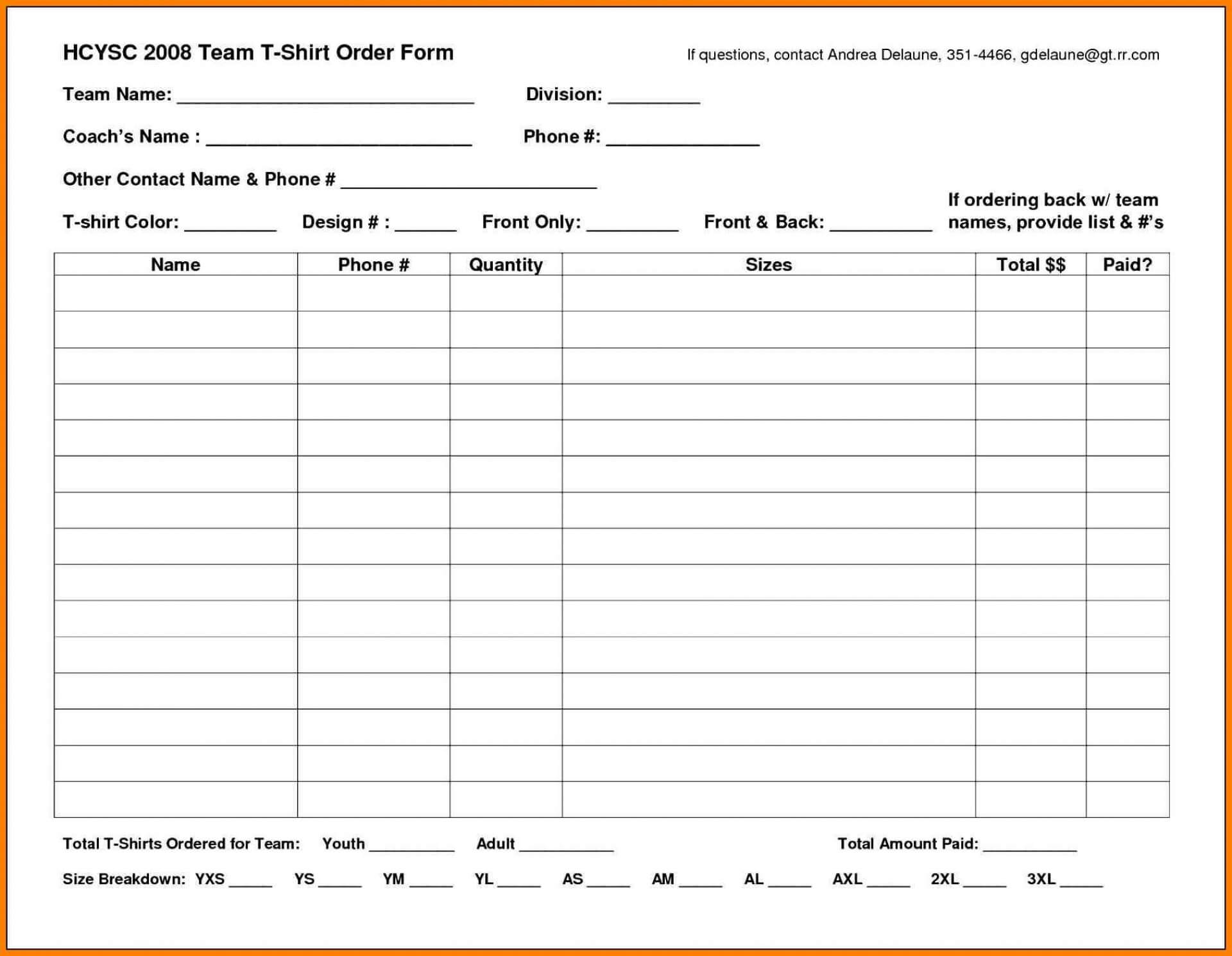 035 Excel Order Form Koman Mouldings Co Blank T Shirt Sample For Blank T Shirt Order Form Template