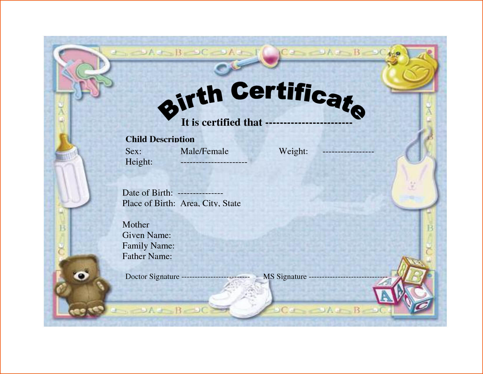036 Birth Certificate Template Word Blank Mockup Rare Ideas With Regard To Baby Doll Birth Certificate Template
