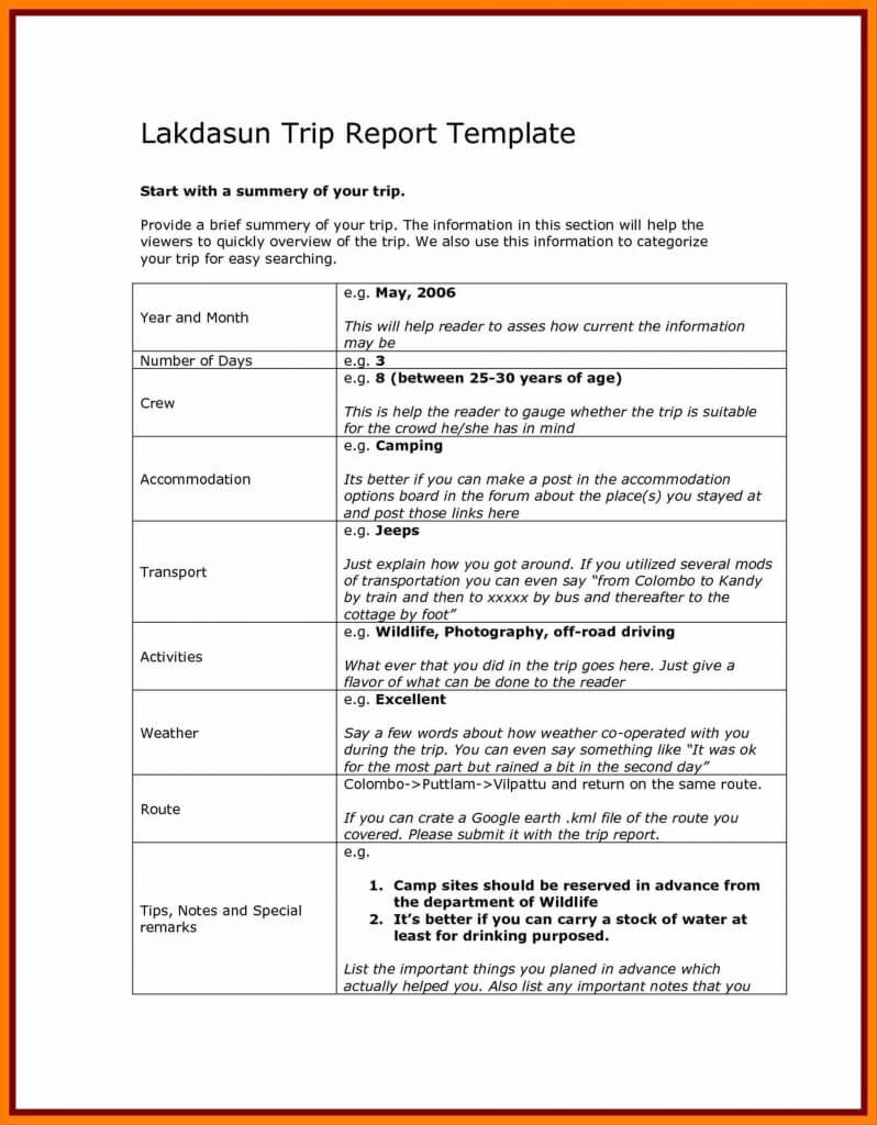 043 Business Report Template Document Development Word Trip With Business Trip Report Template Pdf