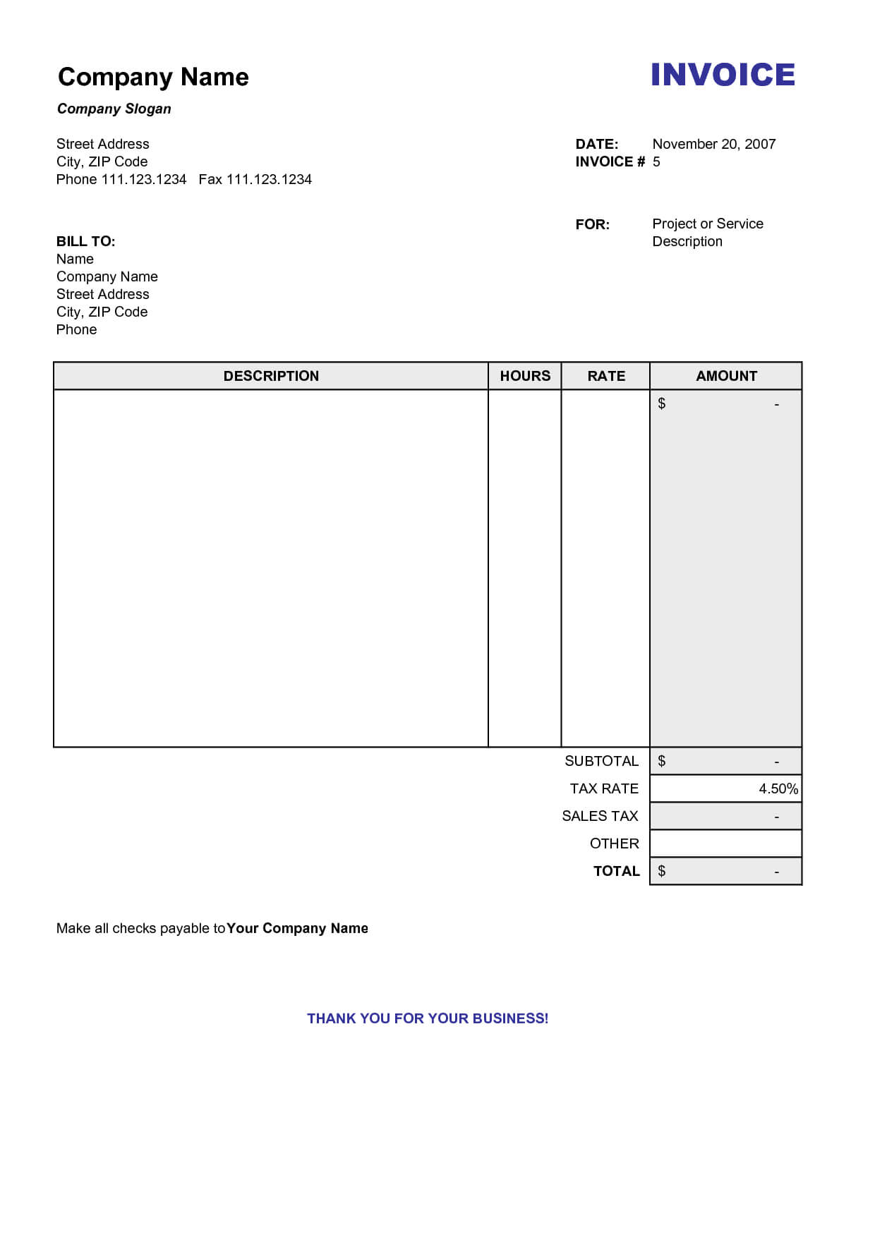 044 Blank Billing Invoice Scope Of Work Template For Free Throughout Blank Scheme Of Work Template